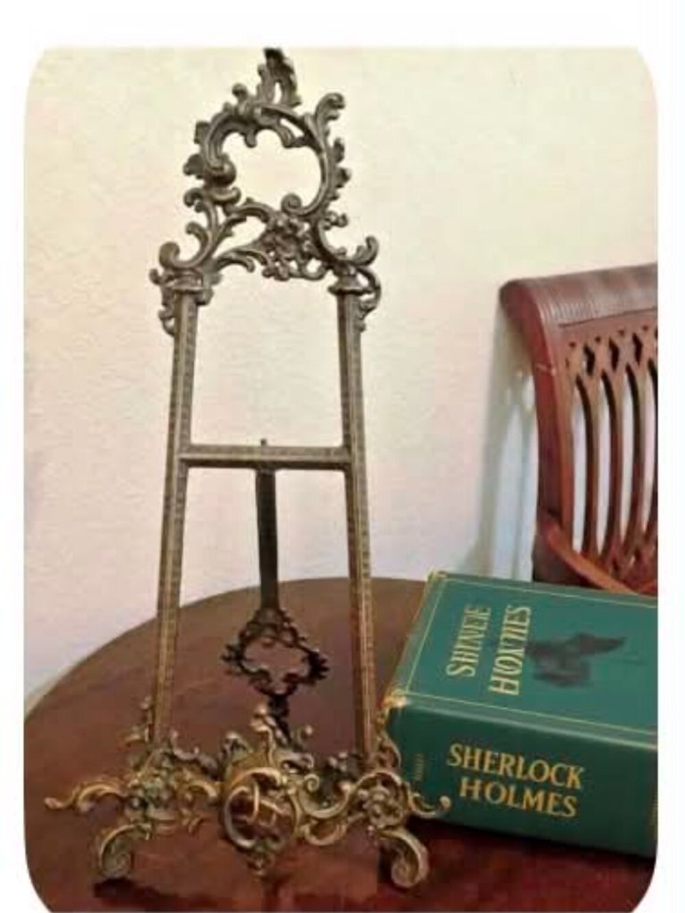 NWT Italian Ornate Cast Bronze Easel 16" Display Stand Artwork Photo Book Plate
